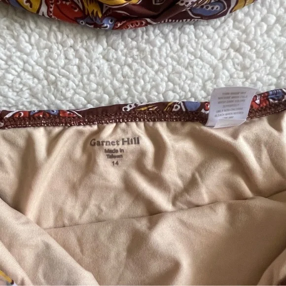 Garnet Hill mahogany paisley tankini size 10/14 - Picture 6 of 13
